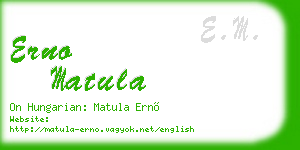erno matula business card